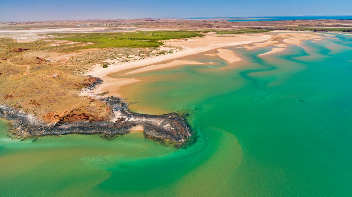 A view of Cossack's beaches from the air.