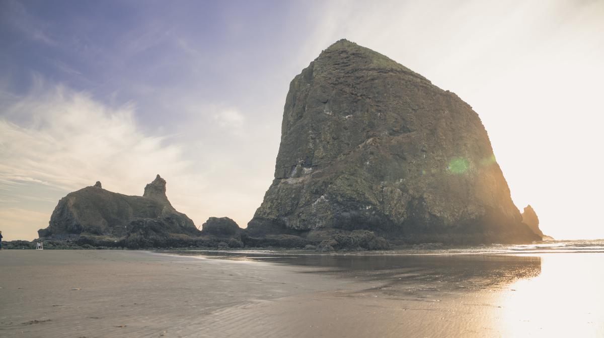 Haystack Rock on a Sunny Day in September