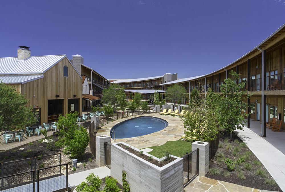 Pool at Lone Star Court Hotel at the Domain in Austin Texas