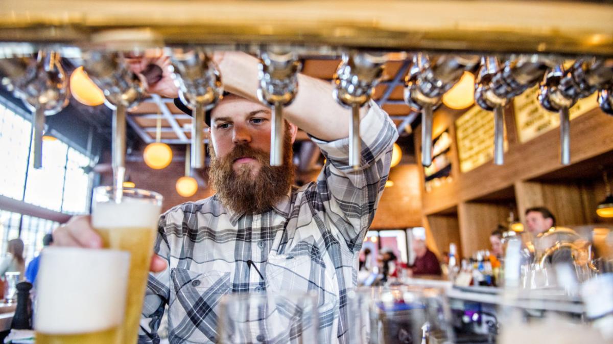 pouring beer