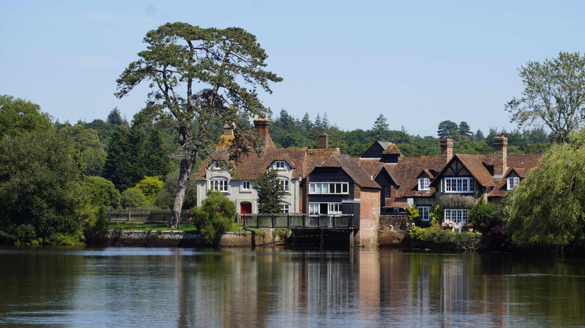Beaulieu Village over Millpond in the New Forest