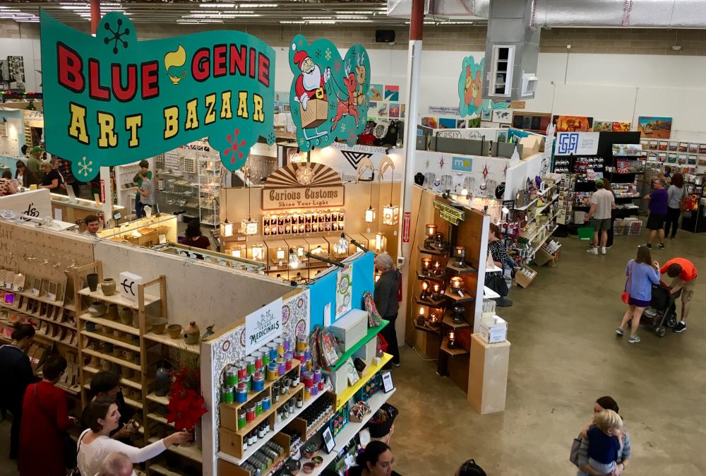 Overhead view of Blue Genie Art Bazaar in Austin Texas