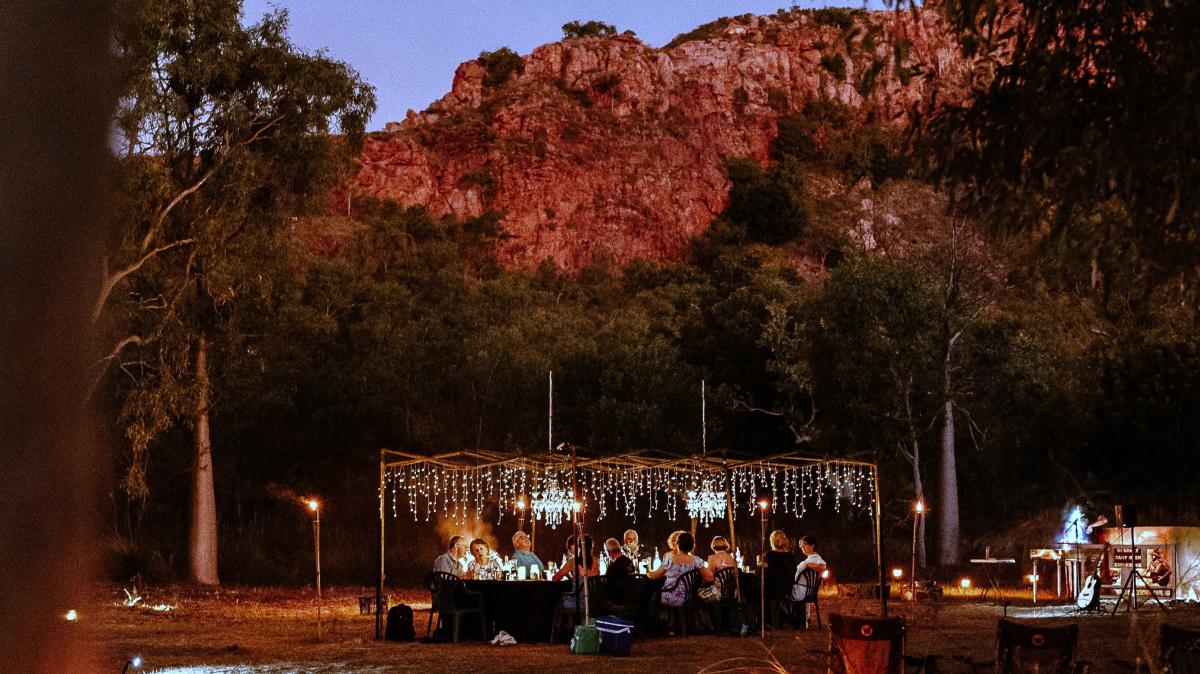 The Gourmet Camp Oven experience at twilight