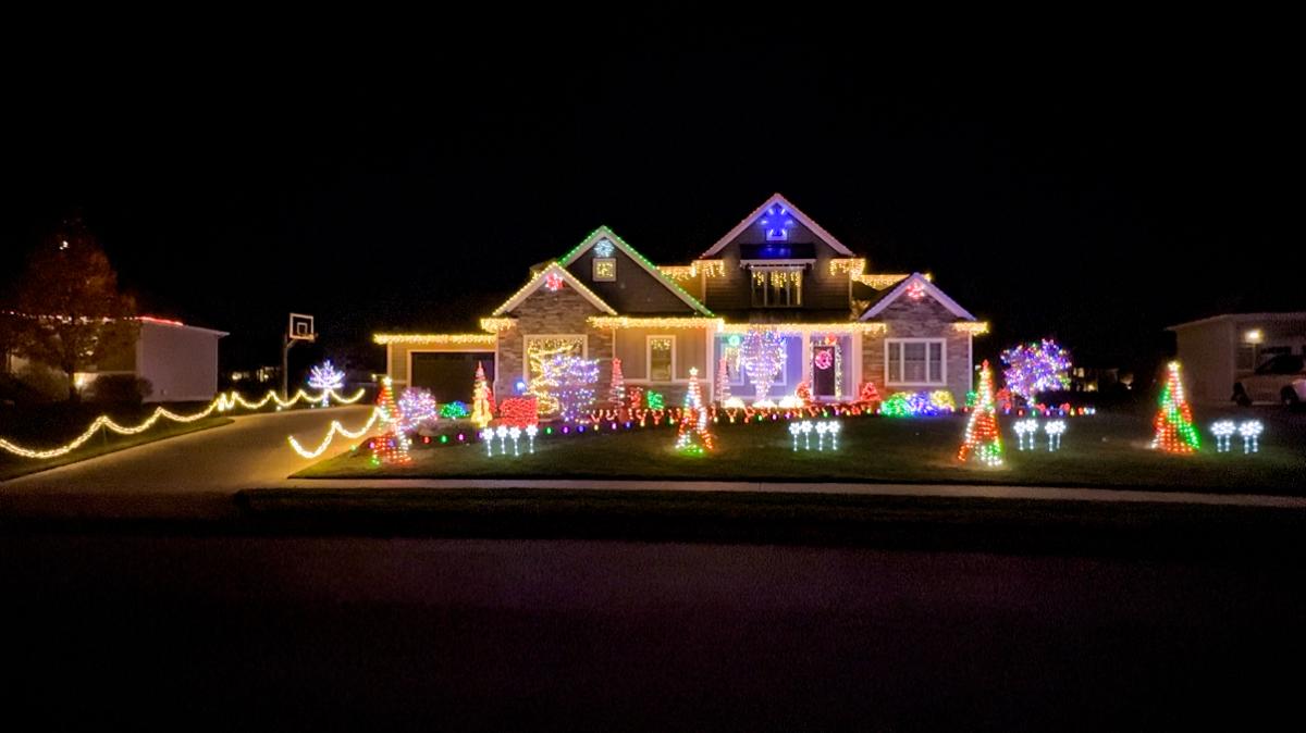 Holiday lights on display at 2996 Black Goose Blvd in Fort Wayne, Indiana.