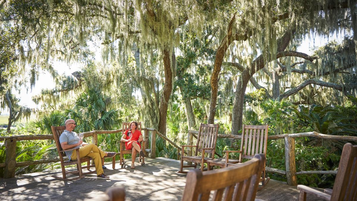 Couple relaxing on Little St. Simons Island