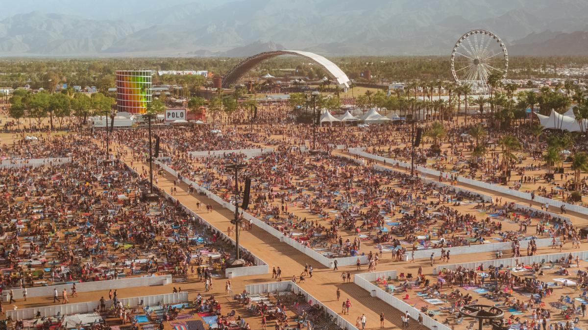 An aerial view of the festival grounds at Stagecoach.