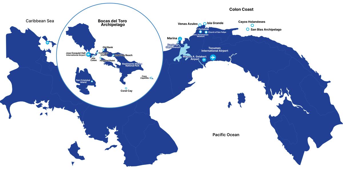 Caribbean Ocean Map