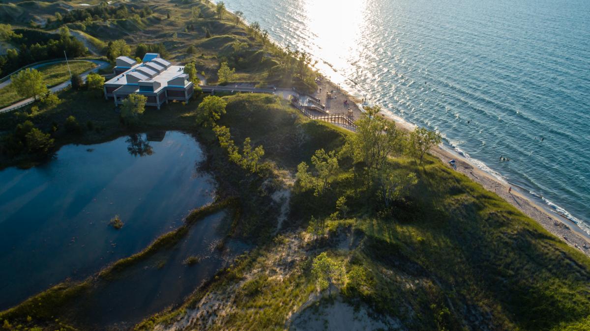 West Beach bathhouse aerial view