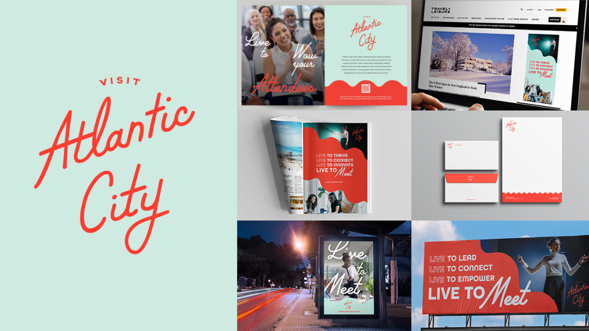 A collage of branded assets created for Visit Atlantic City
