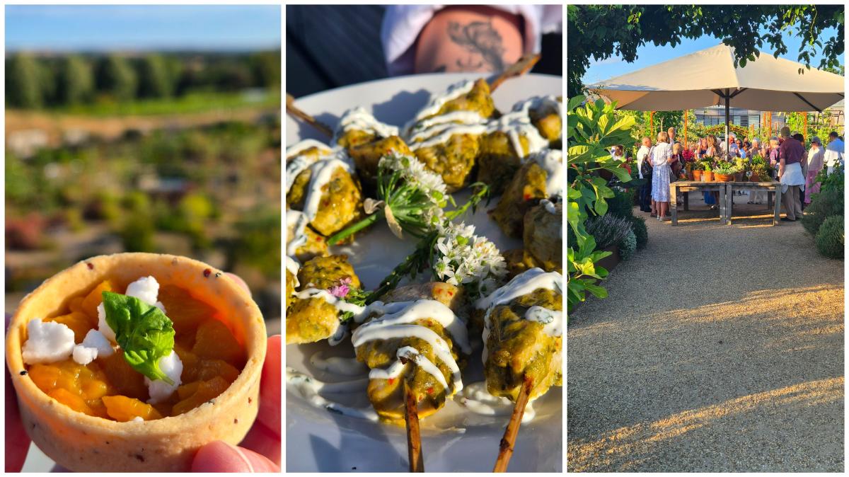 Canapes to start the evening at RHS Wisley Dining Club