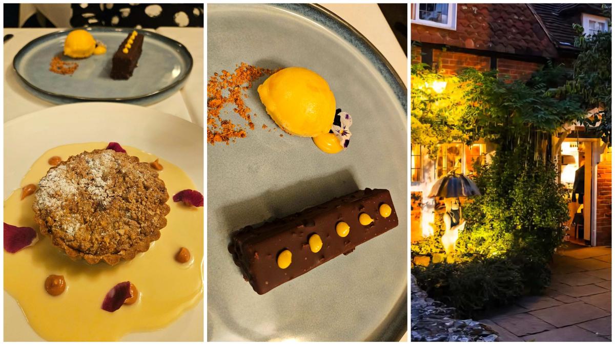 Desserts at Kinghams restaurant in Shere, Surrey