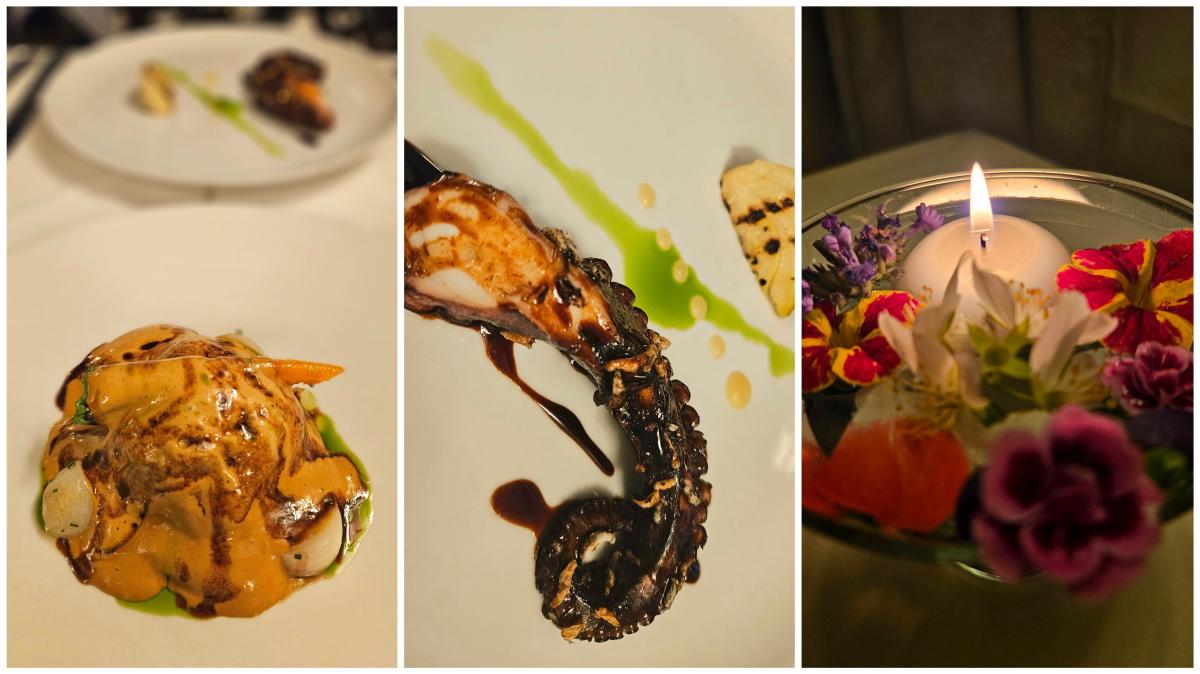 Main courses at Kinghams restaurant in Shere, Surrey