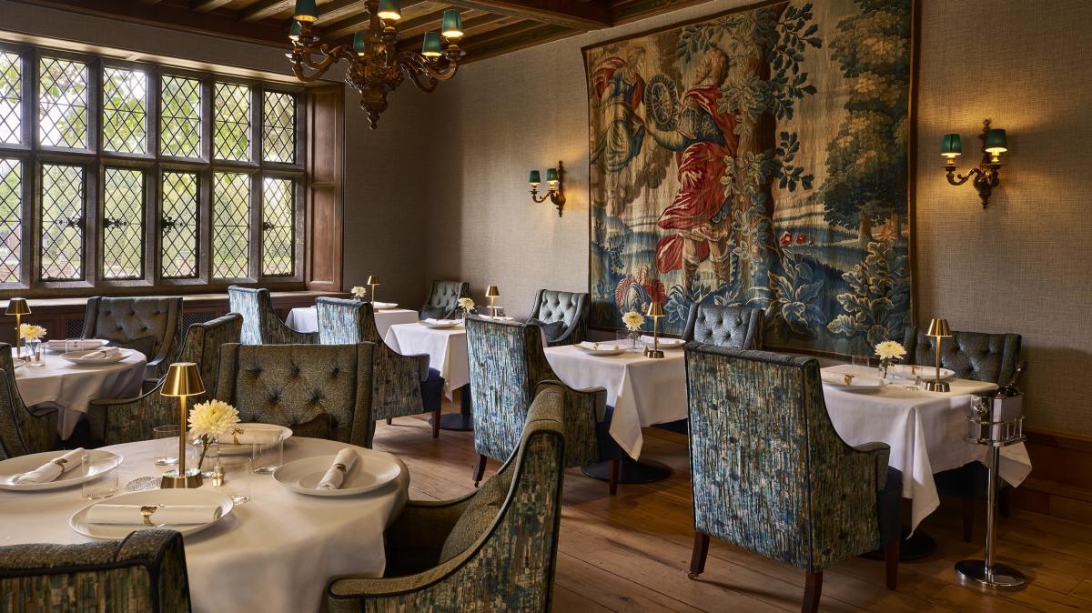 Michelin Star dining at The Tudor Pass at Great Fosters Hotel, Egham, Surrey