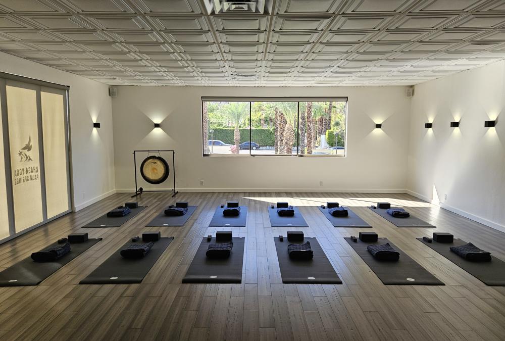 Interior of Khaga Yoga studio in Palm Springs