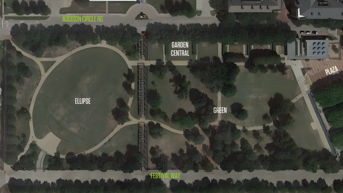 Addison Circle Park Ariel View