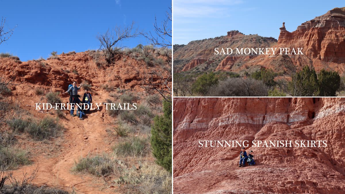 Collage of photos from various parts of Palo Duro Canyon