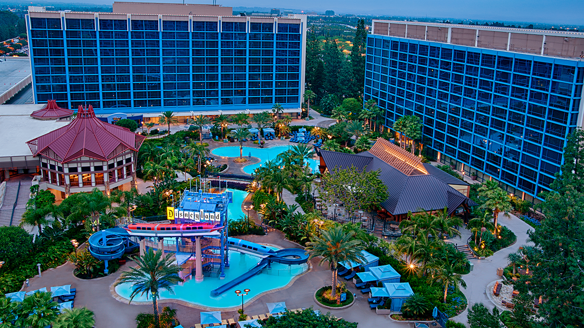 Disneyland Hotel Resort Pool View from Top