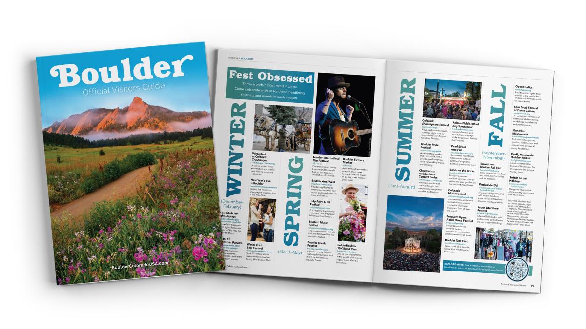 Boulder Visitors Guide Cover and Interior Spread
