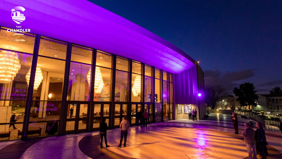 Chandler Center for the Arts at Evening - Virtual Background