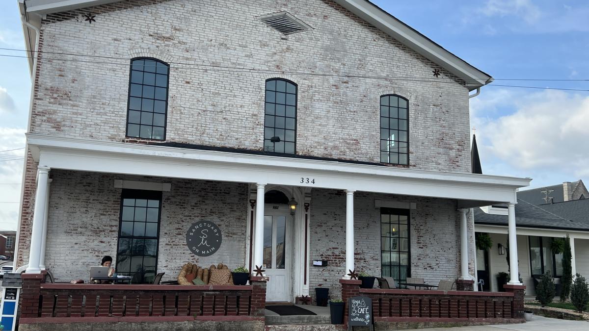 front of a historic building