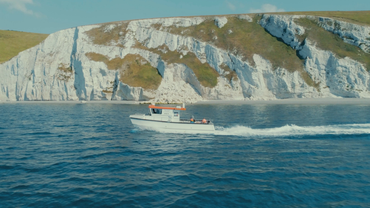 Snapper Charters fishing boat on the Dorset coast
