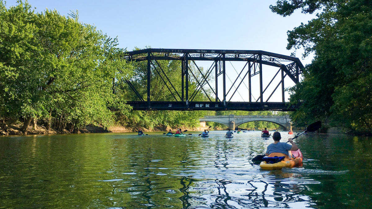 Kayakers on the St Marys River in Fort Wayne