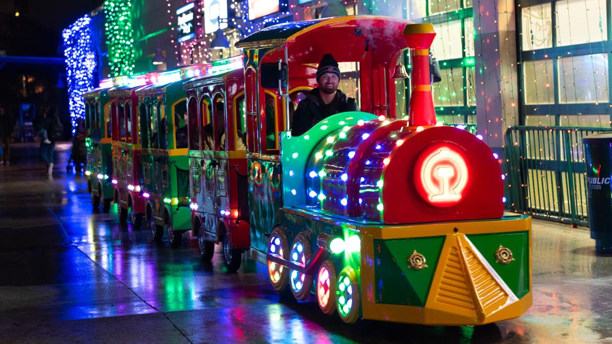 Train at the Parkview Field Holiday Lights