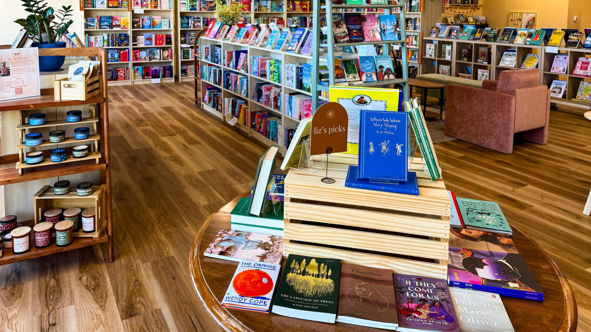 A display inside Sunbound Books in Fort Wayne, Indiana