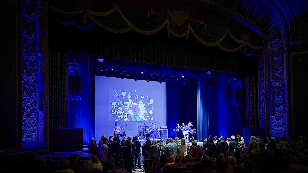Kaitlyn Schmit and Friends perform on stage at the Embassy Theatre for Down The Line Kaitlyn Schmit and Friends perform on stage at the Embassy Theatre for Down The Line