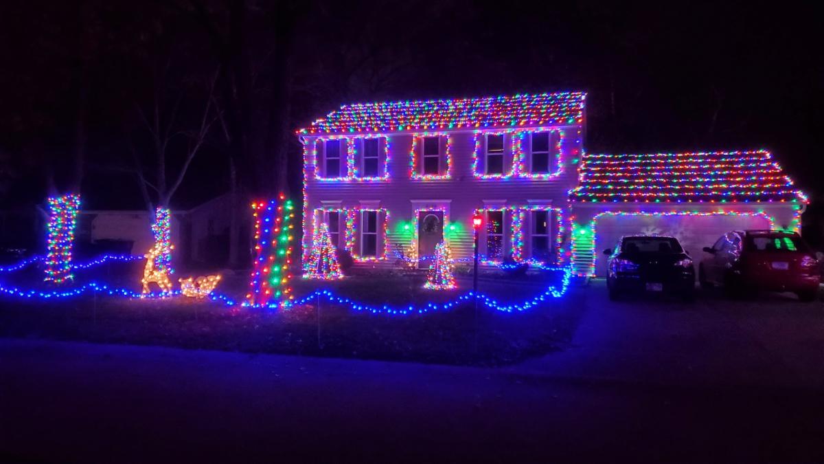 Christmas Light Display at 8129 Redstone Drive in Fort Wayne, Indiana