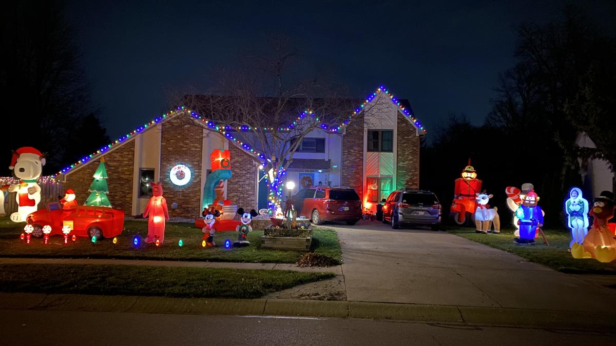 Vánoční světelný displej na 1209 Valdosta Drive