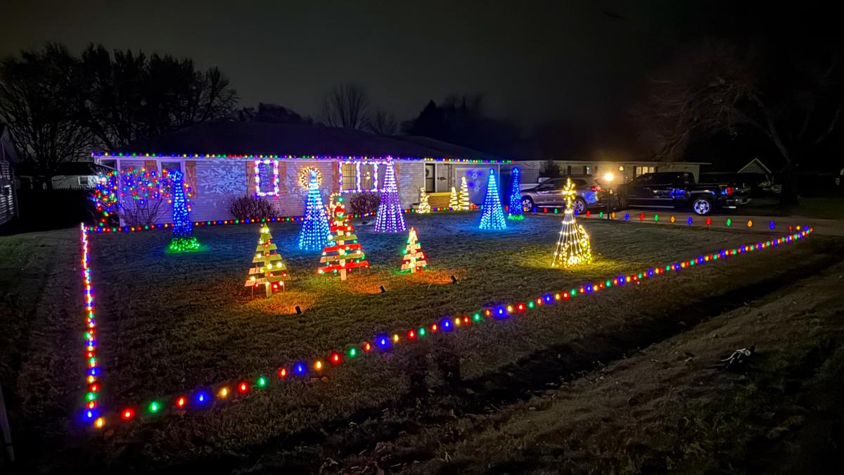 Holiday lights on display at 2017 W Gump Road in Fort Wayne, Indiana.