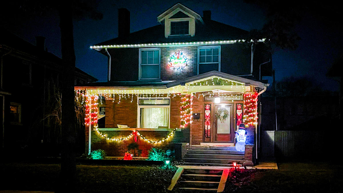 Holiday lights on display at 2107 Crescent Aveue in Fort Wayne
