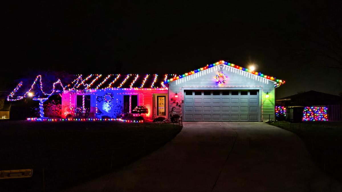 Holiday lights on display at 6224 N Hampton Place in Fort Wayne