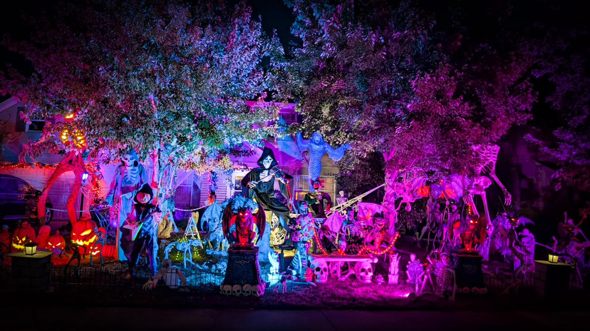 Halloween Lights Display at 10430 Haverford Place, Fort Wayne.