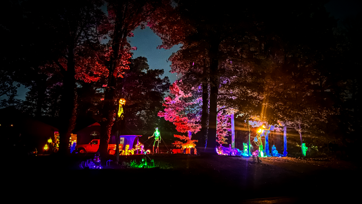 Halloween Lights Display at 2622 Dunlap Lane, New Haven