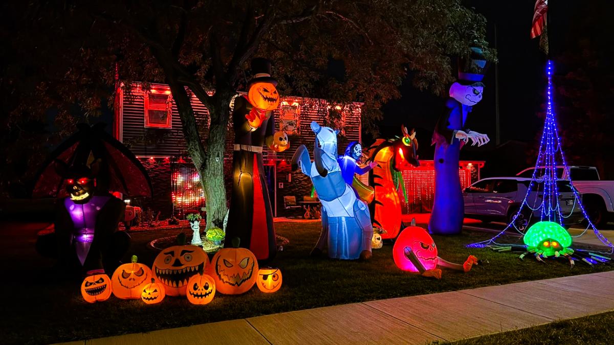 Halloween Lights Display at 6609 Salge Drive, Fort Wayne.