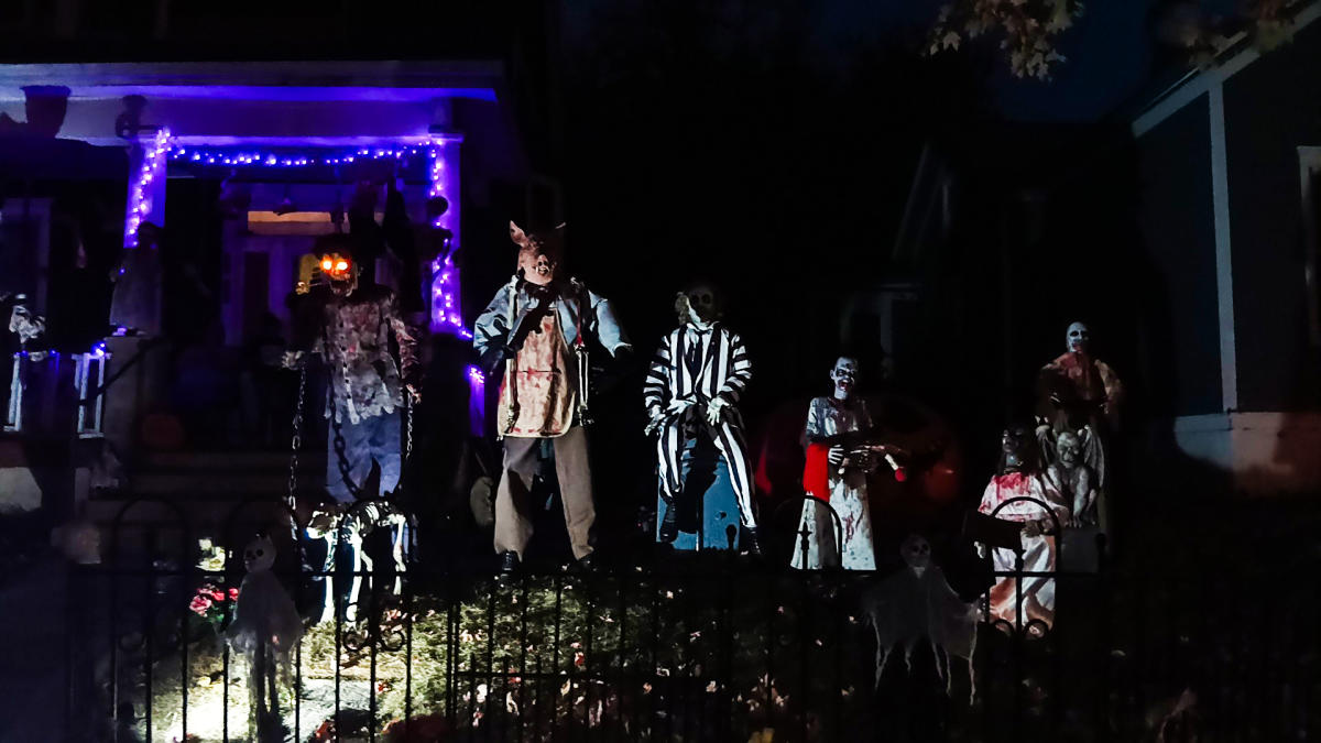 Halloween Lights Display at 714 Huffman Street, Fort Wayne Halloween Lights Display at 714 Huffman Street, Fort Wayne