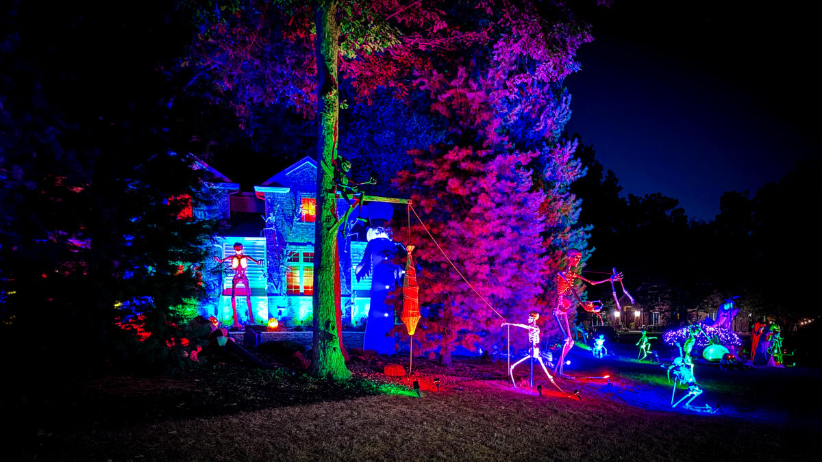 Halloween Lights Display at 7822 Ladue Court, Fort Wayne