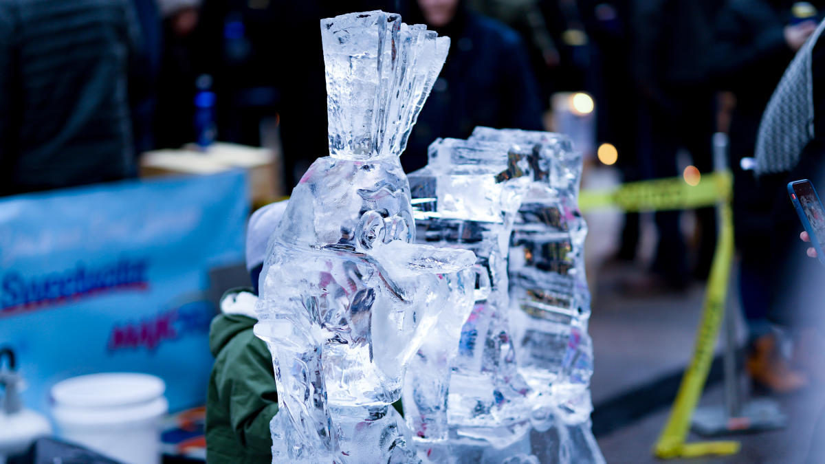 Ice Sculpture in downtown Fort Wayne
