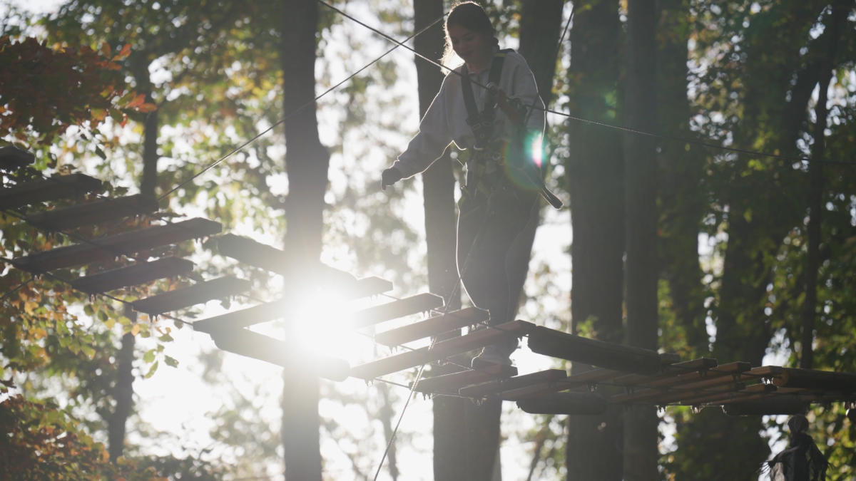 Ziplining at Tree Trekkers in the Fall