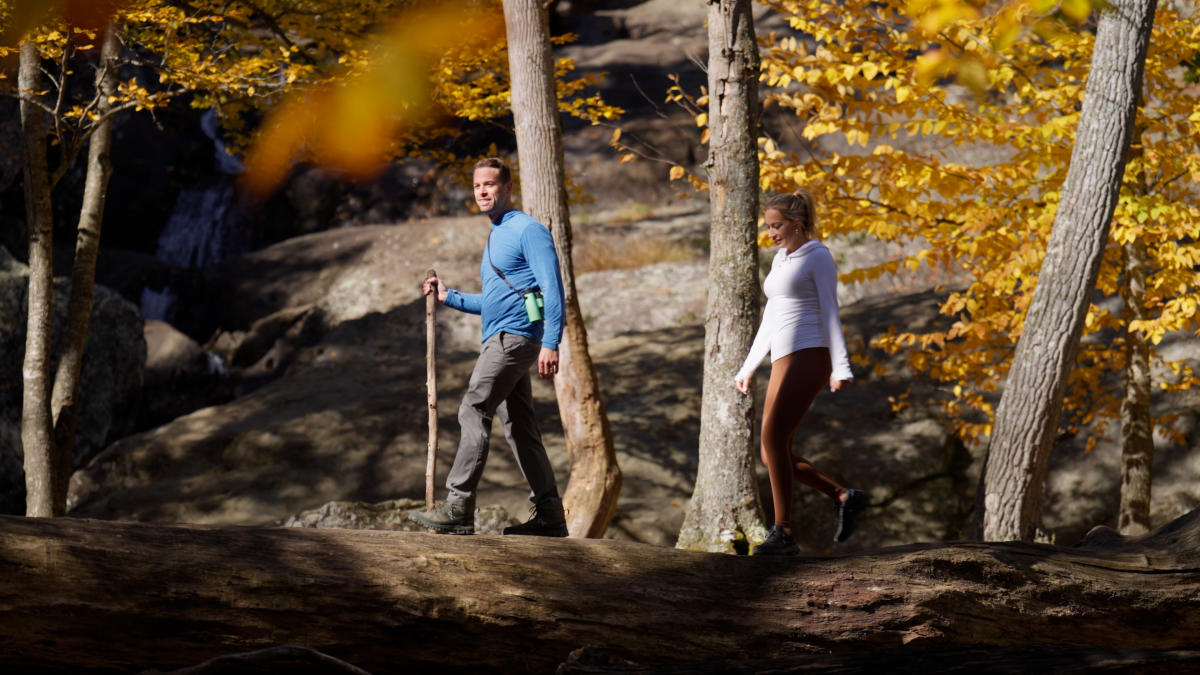 Fall hiking in Cunningham Falls State Park in Frederick County