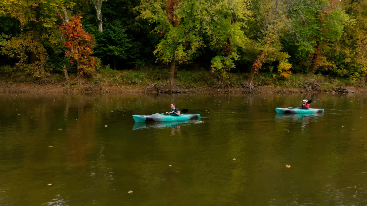 People Kayaking the Potomac River in Frederick County, MD