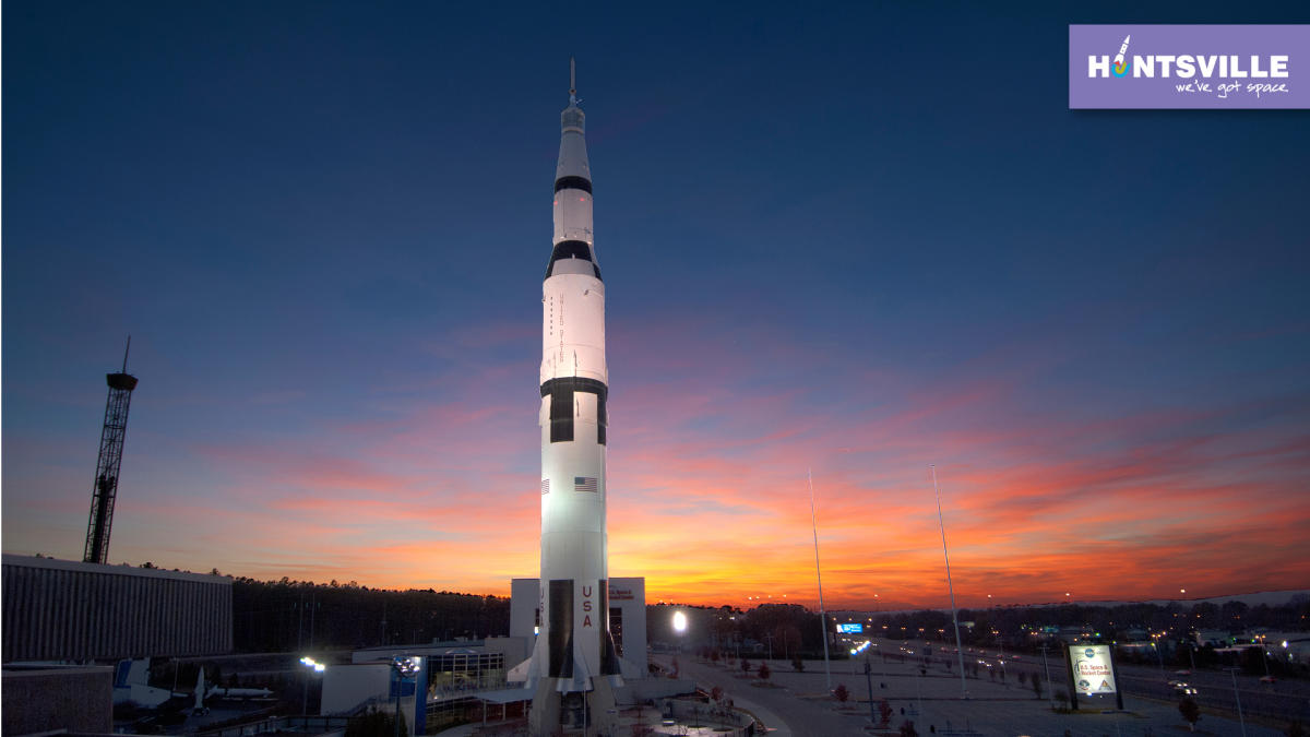 Saturn V sunset Zoom Backdrop