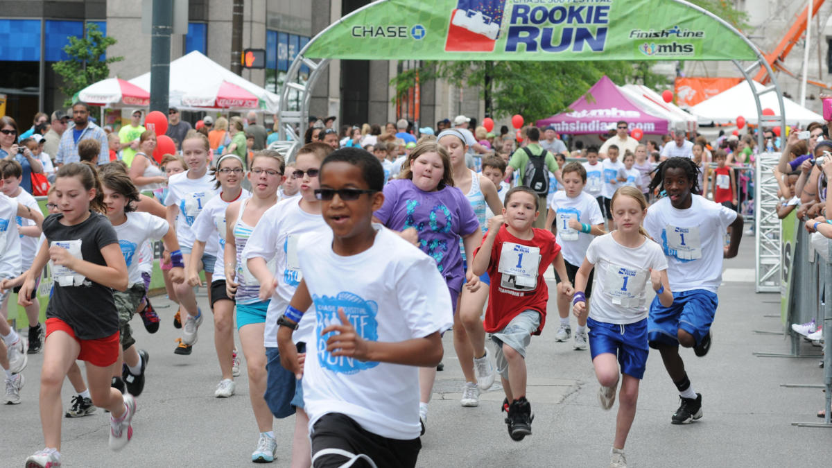 The annual 500 Festival Rookie Run lets kids compete in a friendly atmosphere