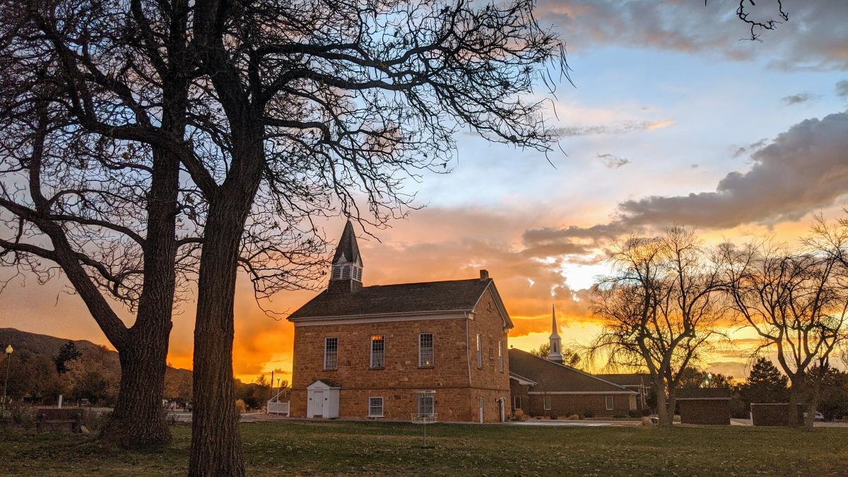 Sunset in Parowan | Old Rock Church