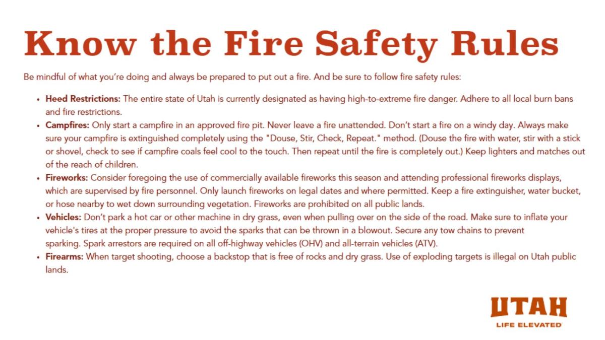 Fire Safety Rules | Utah Office of Tourism