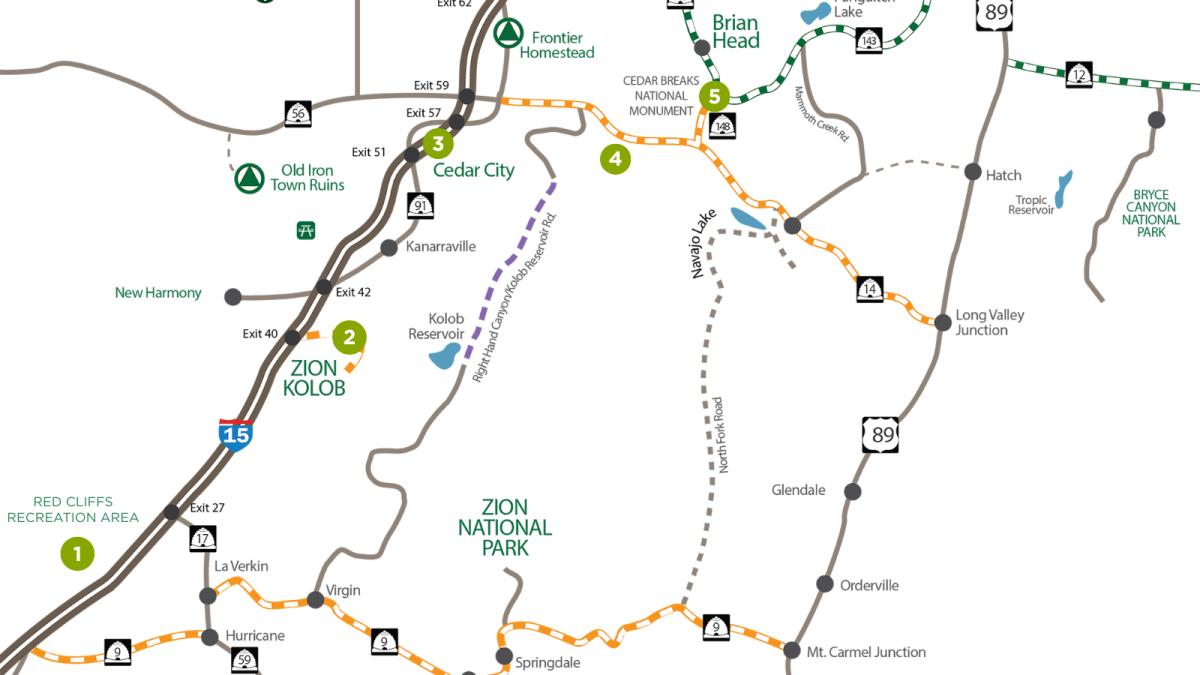 5 Places to See Along the Way - Blog Post Map