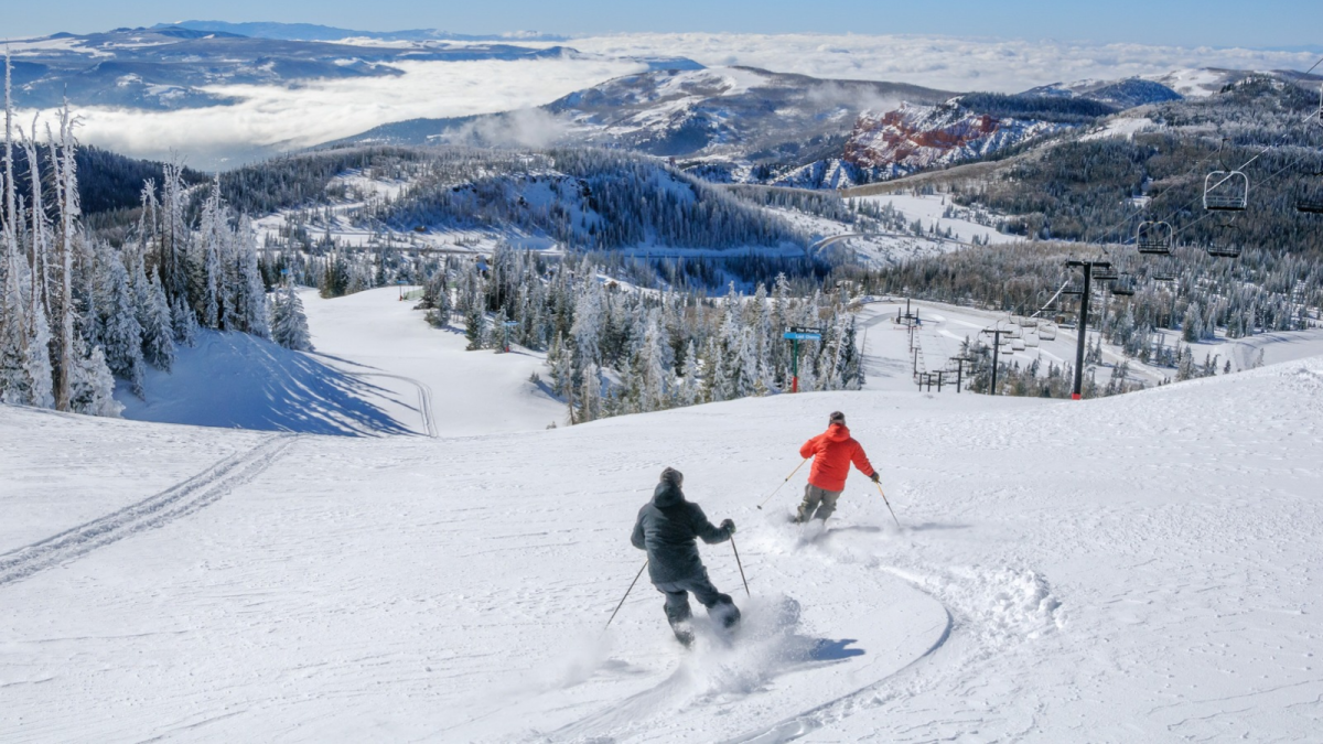 Skiers at Brian Head Resort