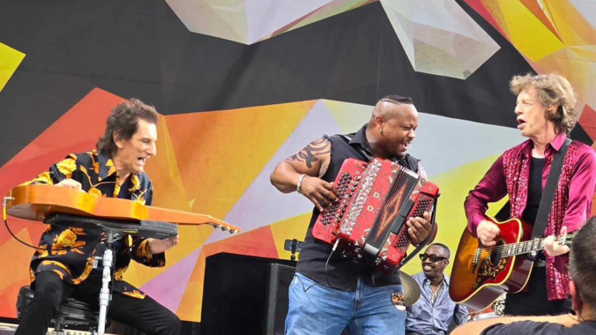 Dwayne Dopsie playing with Mick Jagger and the Rolling Stones